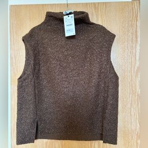 Zara Brown Turtleneck Vest